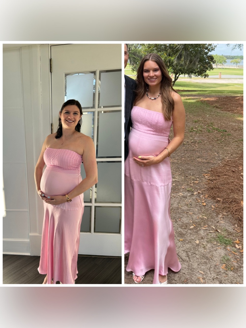 Emilia George Maternity Deliah Maxi Dress Pink Lace Small